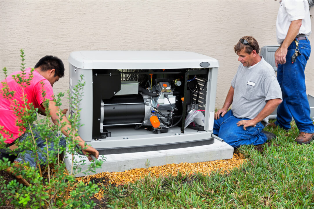 Home Generator Installation experts installing a reliable backup generator to keep your home powered during outages.